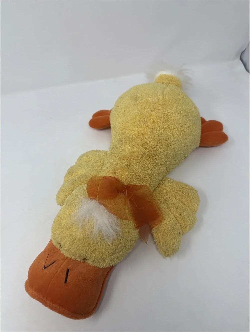Yellow Duck With Orange Now On Head Stuffed Animal
